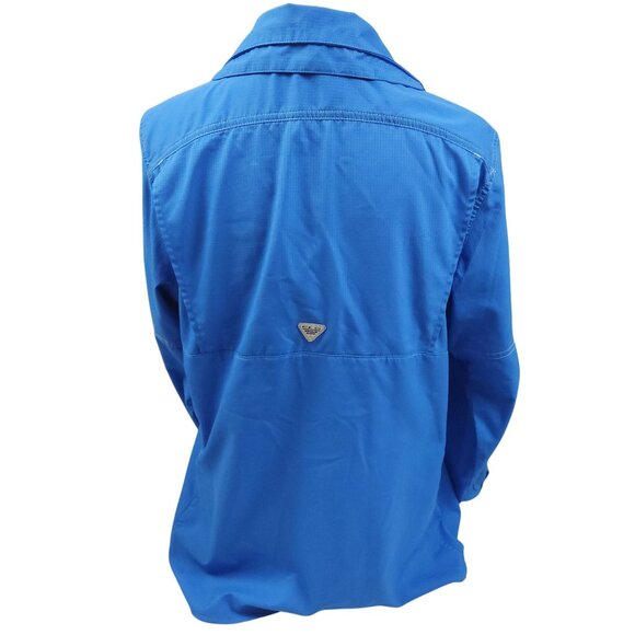 Columbia Performance Fishing Gear Lo Drag Long Sleeve Shirt Atoll Blue Women L - Picture 8 of 10
